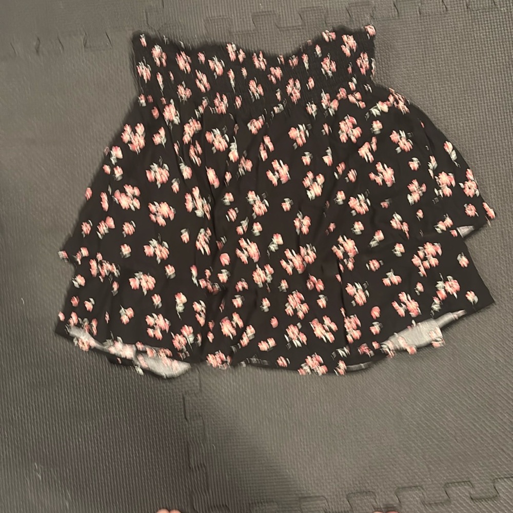 Floral Black Skirt
